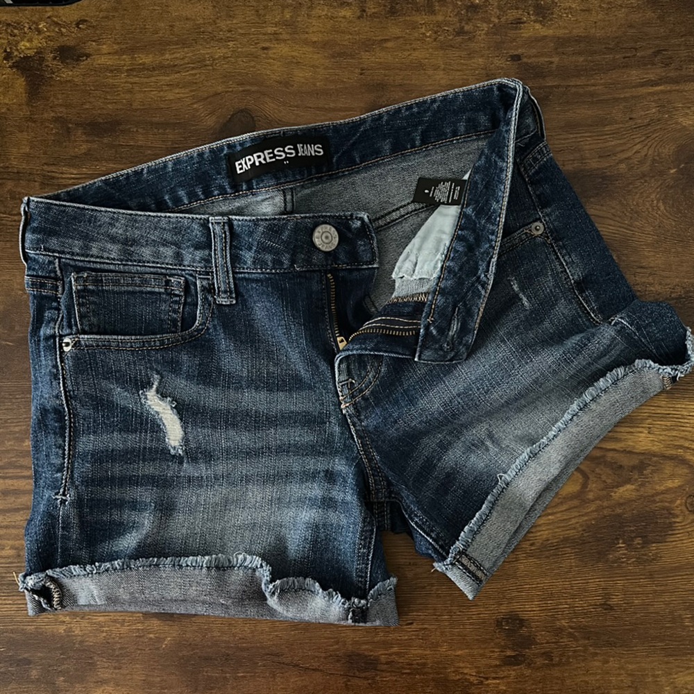 EXPRESS Distressed Denim Shorts